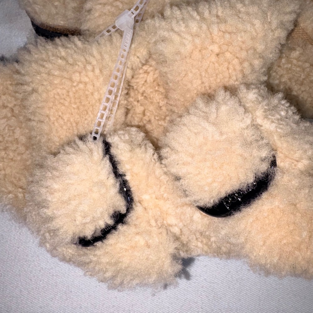 Papillio Birkenstock Arizona Big Buckle eu 39 Beige NEW Teddy Shearling platform - Picture 5 of 7